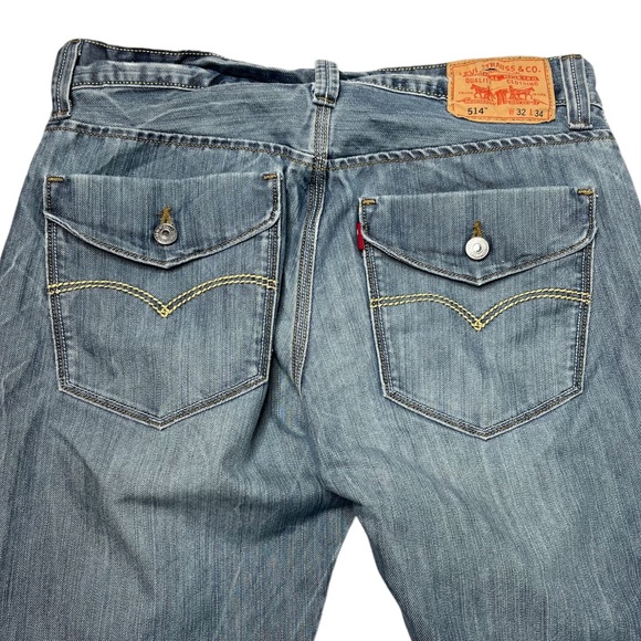 Levis 514 Slim Straight Fit Jeans Mens Light Silver Wash Denim Size 32x34 - Picture 11 of 13